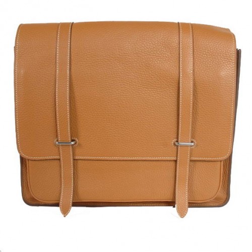 Hermès Steve 35CM Messenger Táska Clemence Bőr Teveszín