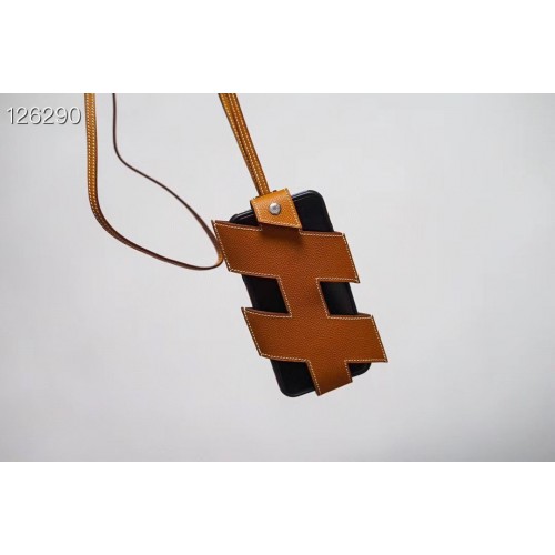 Hermès iPhone 11 Pro tok eredeti bőr H6698 barna