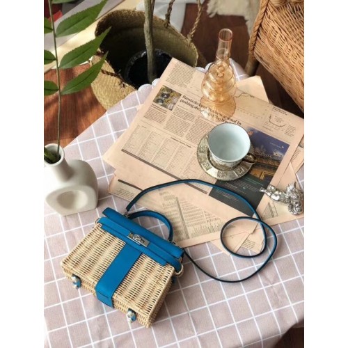 Hermès Kelly pikniktáska 9810 kék