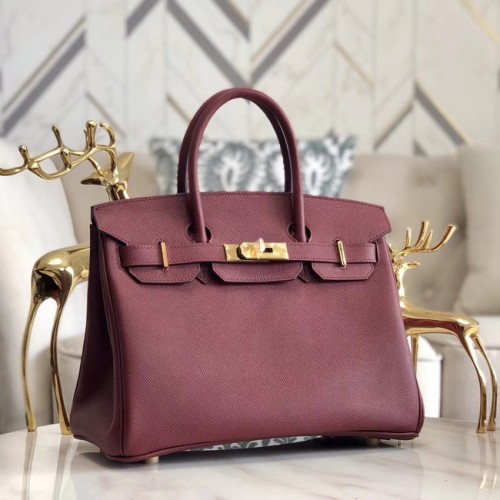 Hermès eredeti Epsom bőr HB35O bordó és arany fém