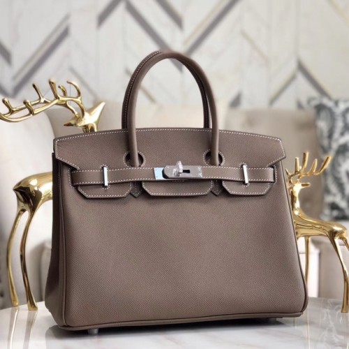Hermès eredeti Epsom bőr HB35O szürke és ezüst fém