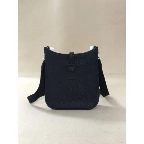 Hermès Evelyne mini 17cm Eredeti Marhabőr Messenger Táska H1187 Fekete