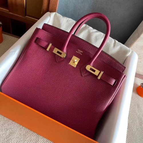 Hermès eredeti Togo bőr HB25O Burgundia