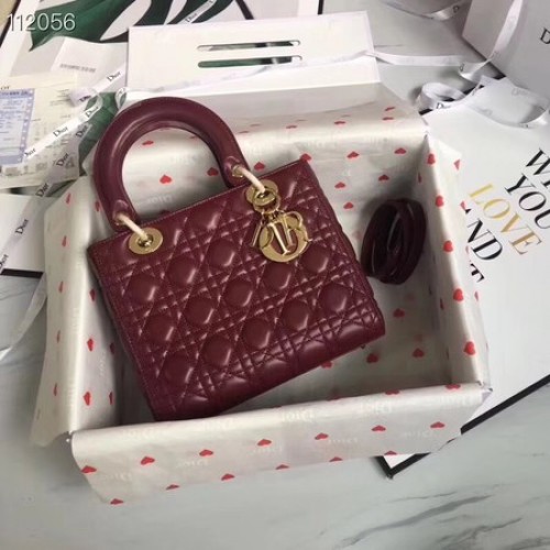 LADY DIOR BÁRÁNYBŐR TÁSKA CAL44550 bordó