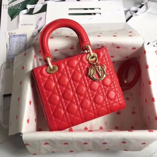 LADY DIOR BÁRÁNYBŐR TÁSKA CAL44550 piros