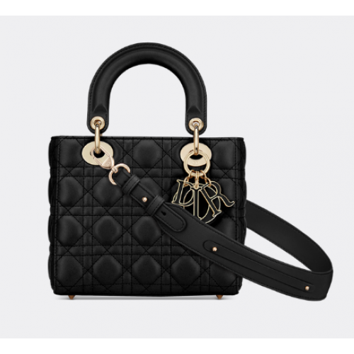 LADY DIOR MY ABCDIOR TÁSKA Cannage Báránybőr M0538O fekete