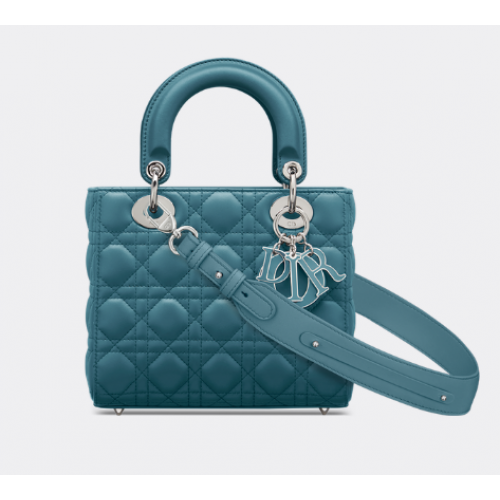 LADY DIOR MY ABCDIOR TÁSKA Cannage Báránybőr M0538O kék