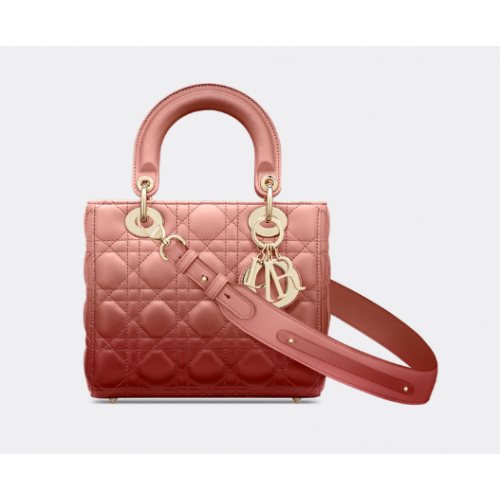 LADY DIOR MY ABCDIOR TÁSKA Rózsaszín Átmenetes Cannage Báránybőr M0538OS
