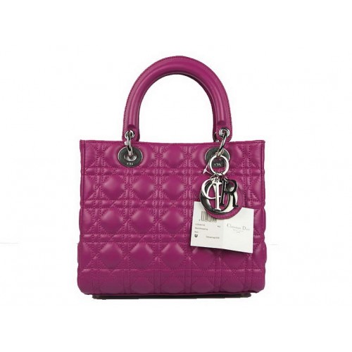 Christian Dior báránybőr táska Lady Dior táska CAL44550 lila ezüst