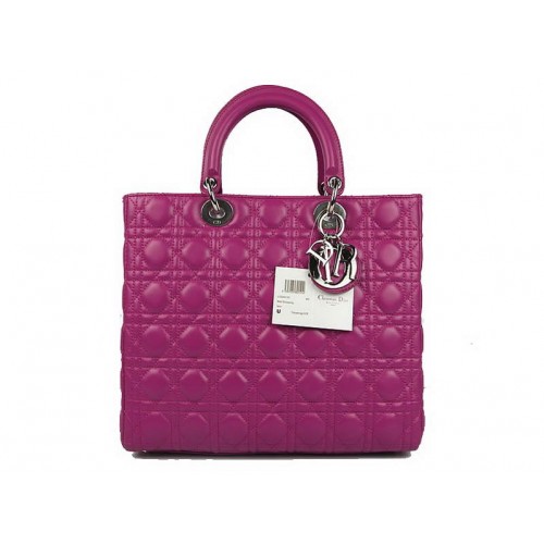 Christian Dior báránybőr táska nagy Lady Dior táska CAL44561 lila ezüst