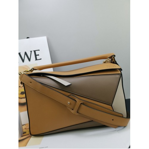 Loewe Puzzle táska eredeti bőr 61842 barna és szürke