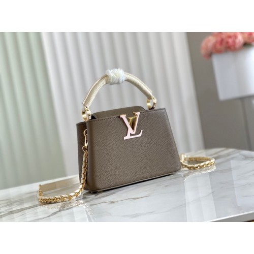 Louis Vuitton CAPUCINES PM M57228 Füstös Barna Zöld