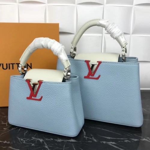Louis Vuitton CAPUCINES PM M57519 világoskék és fehér