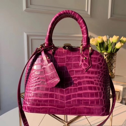 Louis Vuitton Krokodilmintás Bőr Táska ALMA BB N90897 Lila