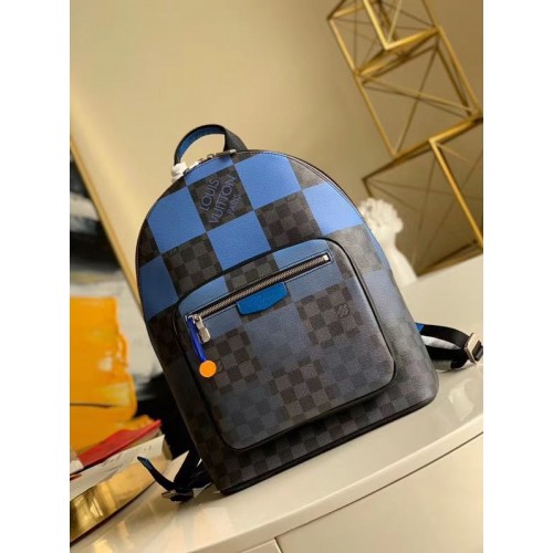 Louis Vuitton Damier Grafitszürke Vászon Eredeti Bőr Hátizsák N40402 Kék