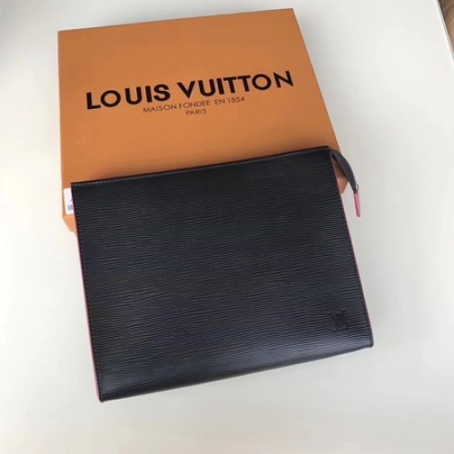 Louis Vuitton Epi Bőr Piperecikkek 26 M67184 Fekete&Rózsaszín