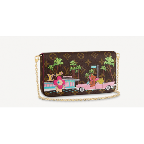 Louis Vuitton FELICIE POCHETTE M80859 Fukszia rózsaszín