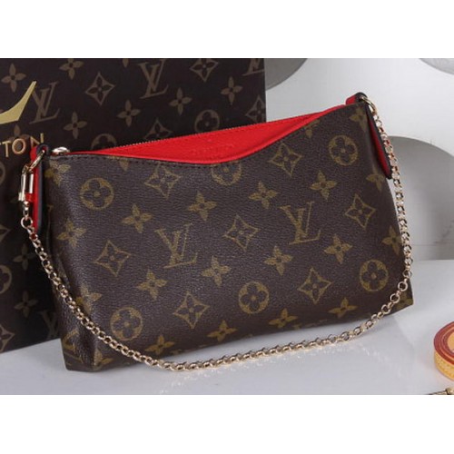 Louis Vuitton M41638 Monogram Vászon Pallas Kuplung Táska Piros M41638