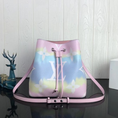 Louis Vuitton Monogram Vászon Neonoe Eredeti Bőr M45126 Rózsaszín&Kék