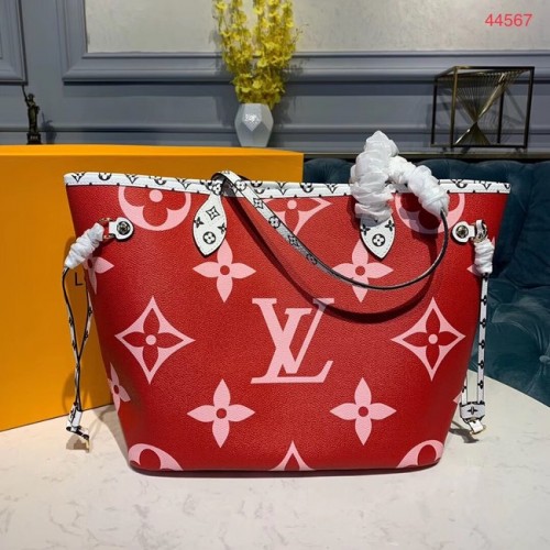 Louis Vuitton Monogram Vászon Eredeti Bőr NEVERFULL MM M44567 Piros