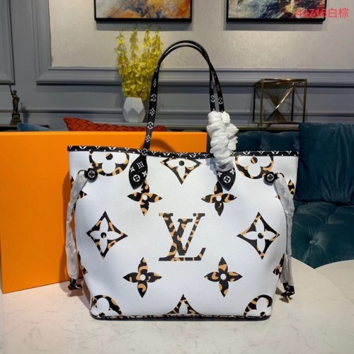 Louis Vuitton Monogram Vászon Eredeti Bőr NEVERFULL MM M44567 Fehér
