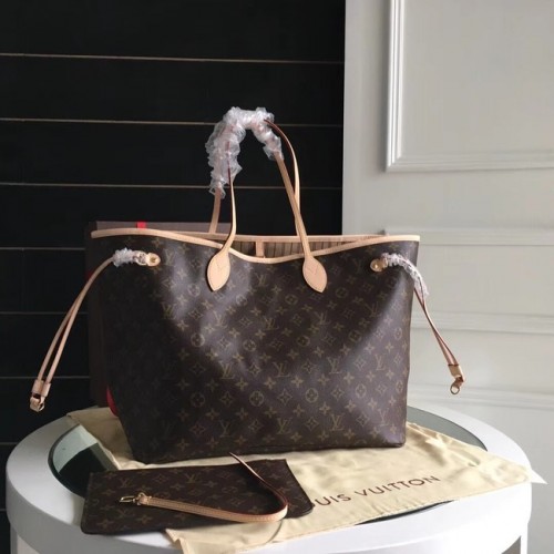 Louis Vuitton Monogram Vászon Eredeti NEVERFULL GM M40990 Barackszínű