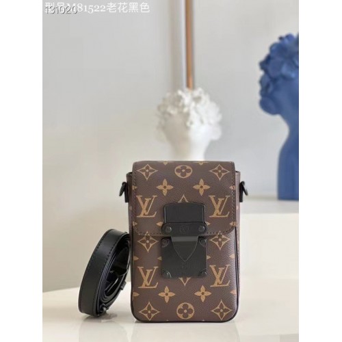 Louis Vuitton Monogram Vászon S-LOCK Függőlegesen Hordható Pénztárca M81524 Fekete
