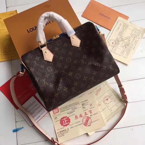 Louis Vuitton Monogram Vászon Speedy 30 Táska Vállpánttal M40391