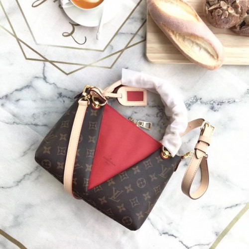 Louis Vuitton Monogram Canvas eredeti V-nyakú táska BB M43966 Cherry Red
