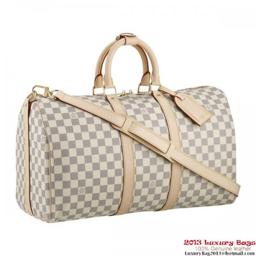 Louis Vuitton N48223 Damier Azur Canvas Keepall Bandouliere 45