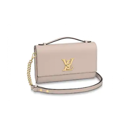 Louis Vuitton Eredeti Borjúbőr LOCKME CLUTCH TÁSKA M56087 Taupe