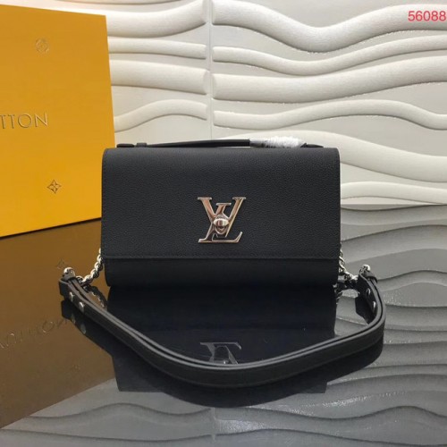 Louis Vuitton Eredeti Borjúbőr LOCKME CLUTCH TÁSKA M56087 Fekete
