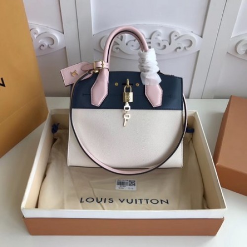 Louis Vuitton Eredeti Bőr CITY STEAMER Mini Táska M55062 Fekete-Fehér