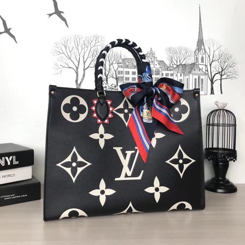 Louis Vuitton Eredeti Bőr Crafty ONTHEGO GM Táska M45373 Fekete