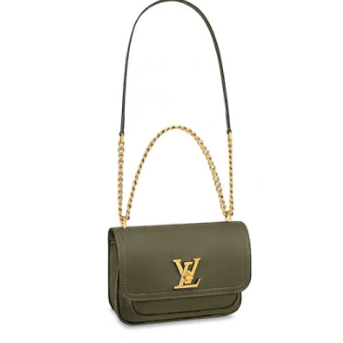 Louis Vuitton eredeti Lockme láncos kis kézitáska M57067 khaki zöld