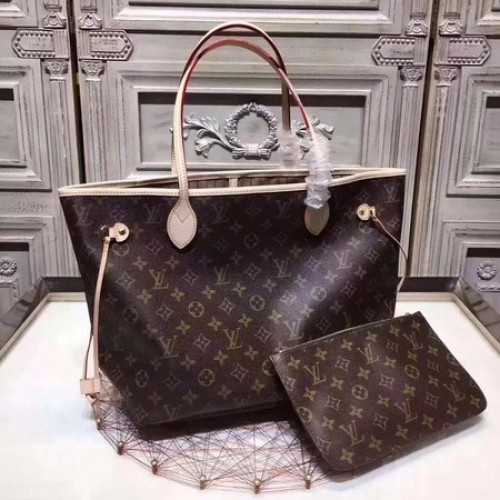 Louis Vuitton Eredeti Monogram Vászon NEVERFULL 40156 Barackszínű