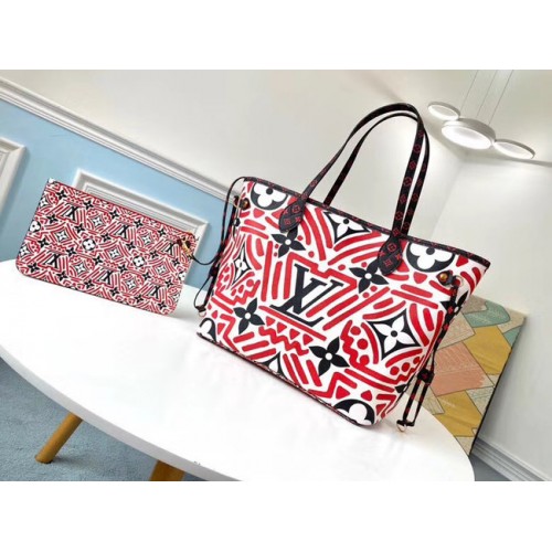 Louis Vuitton eredeti monogramos vászon NEVERFULL M44676 piros