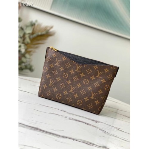 Louis Vuitton Eredeti Monogram Vászon Cipzáras Kuplungtáska M64125 fekete