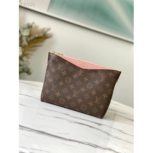 Louis Vuitton Eredeti Monogram Vászon Cipzáras Kuplungtáska M64125 Rózsaszín