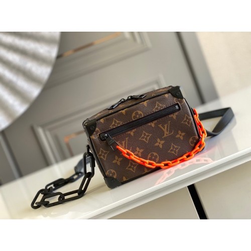 Louis Vuitton Eredeti Monogram Vászon Cipzáras Kuplungtáska M68906 fekete-barna
