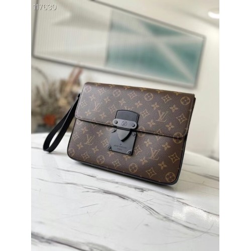 Louis Vuitton Eredeti Monogram Vászon Cipzáras Kuplungtáska M80560 fekete