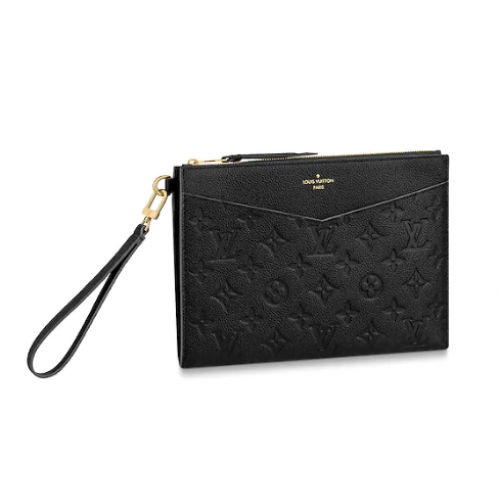 Louis Vuitton Original Monogram Empreinte Clutch táska MELANIE M68705 fekete