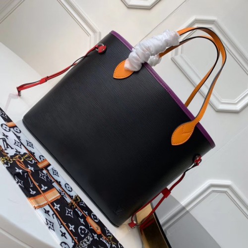 Louis Vuitton eredeti Neverfull Epi Bőr MM M54185 fekete