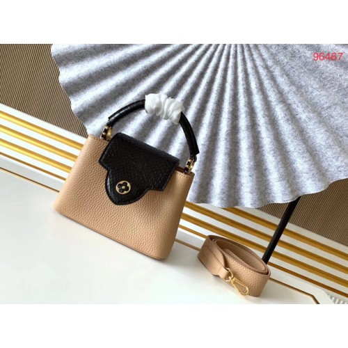 Louis Vuitton Eredeti Taurillon bőr CAPUCINES BB M95509 Nude