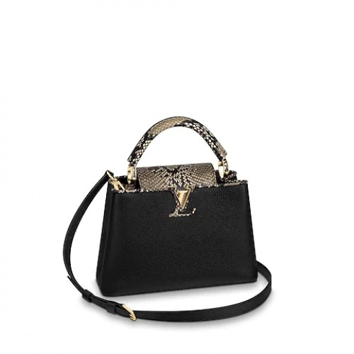 Louis Vuitton Eredeti Taurillon Bőr CAPUCINES BB M95509 Fekete