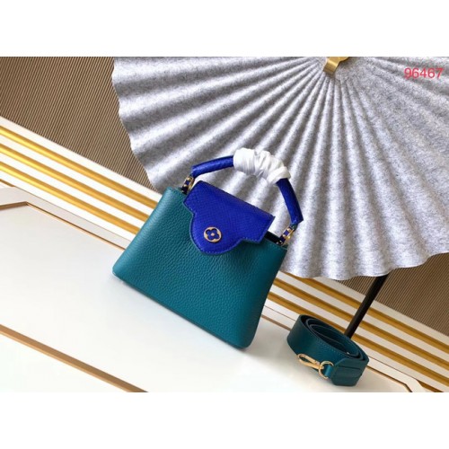 Louis Vuitton Eredeti Taurillon Bőr CAPUCINES BB M95509 Kék