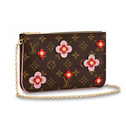 Louis Vuitton dupla cipzáras kengurutáska M63905 balerina rózsaszín