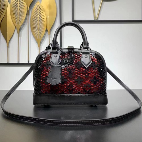 Louis Vuitton lakkbőr borjúbőr Alma MM M20585 fekete-piros