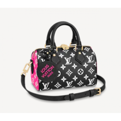 Louis Vuitton SPEEDY BANDOULIERE 20 M46088 Fekete Fehér Rózsaszín