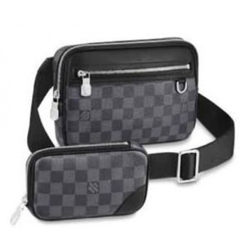 Louis Vuitton Scott Messenger Damier Grafitszürke Vászon Táska M63259 Fekete